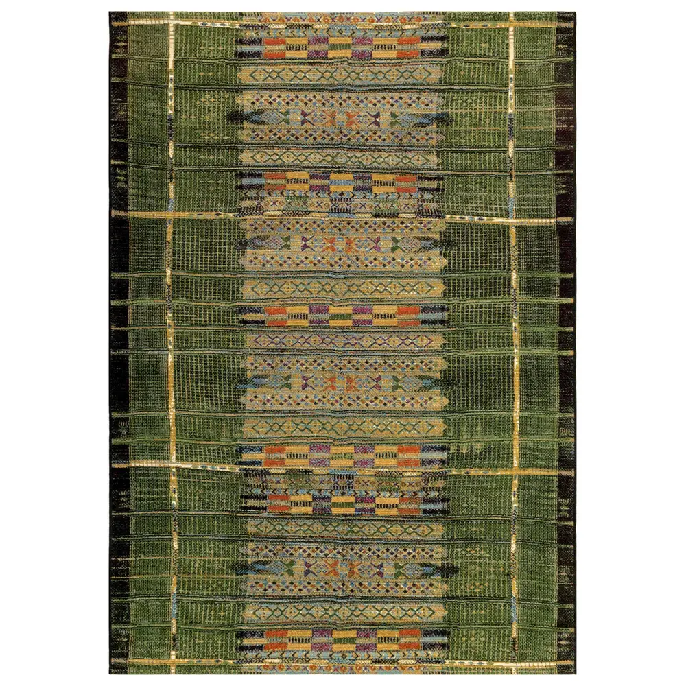 Liora Manne Marina Tribal Stripe Indoor/Outdoor Area Rug Green 4'10