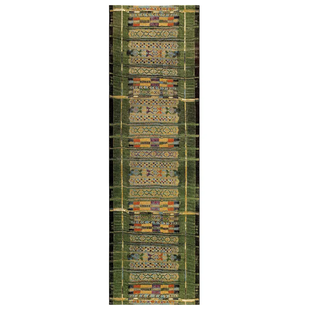 Liora Manne Marina Tribal Stripe Indoor/Outdoor Area Rug Green 1'11