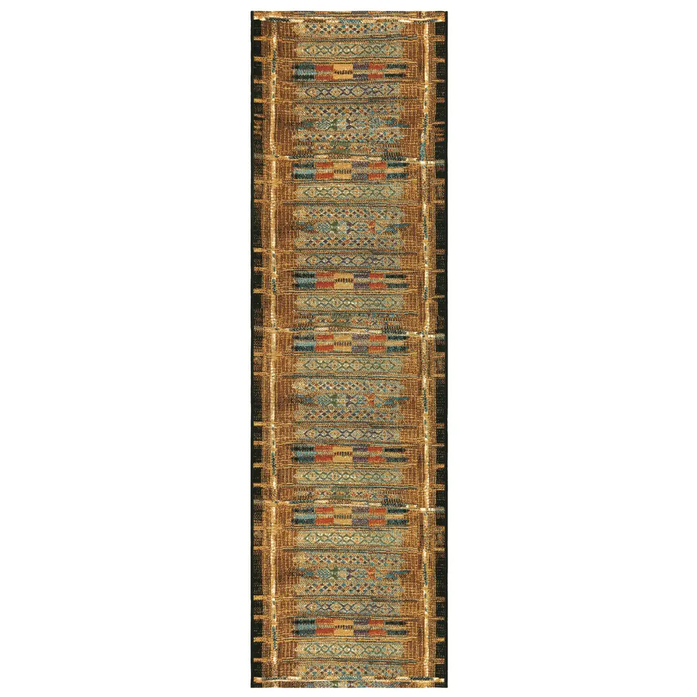 Liora Manne Marina Tribal Stripe Indoor/Outdoor Area Rug Gold 1'11
