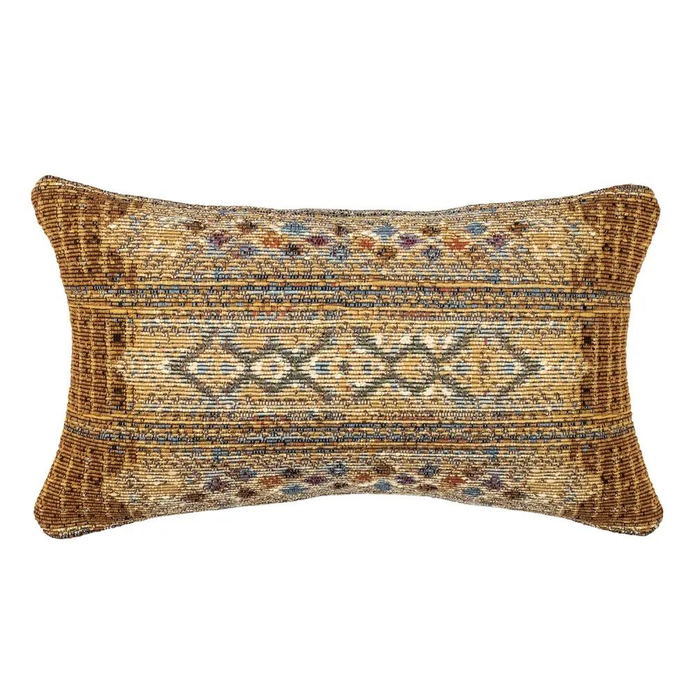 Liora Manne Marina Tribal Stripe Indoor/Outdoor Pillow Gold 12