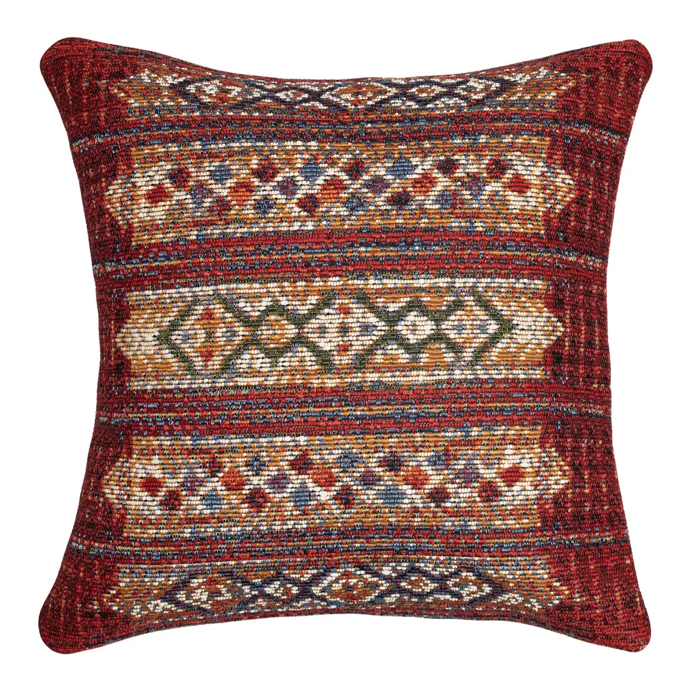 Liora Manne Marina Tribal Stripe Indoor/Outdoor Pillow Red 18
