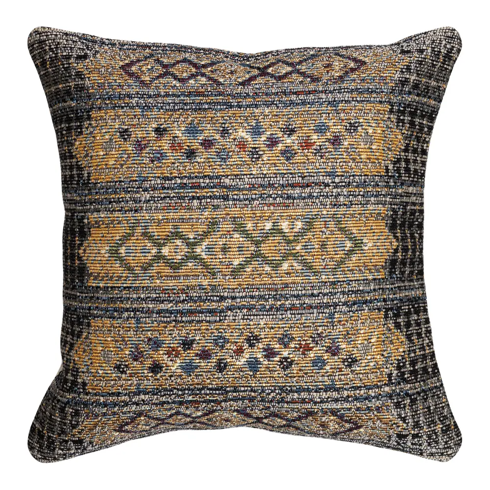 Liora Manne Marina Tribal Stripe Indoor/Outdoor Pillow Black 18
