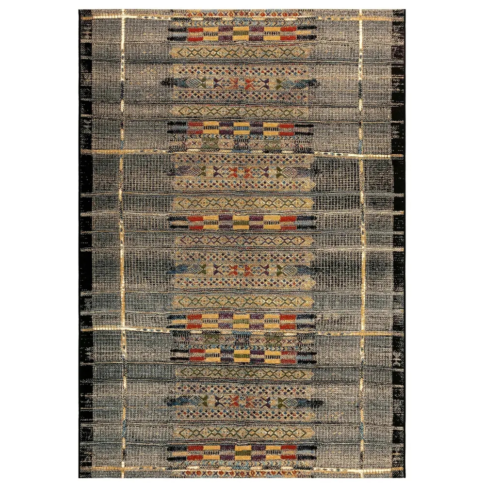 Liora Manne Marina Tribal Stripe Indoor/Outdoor Area Rug Black 8'10