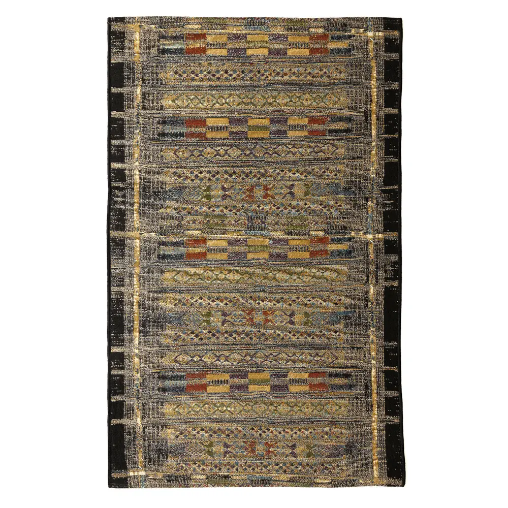 Liora Manne Marina Tribal Stripe Indoor/Outdoor Area Rug Black 2'7