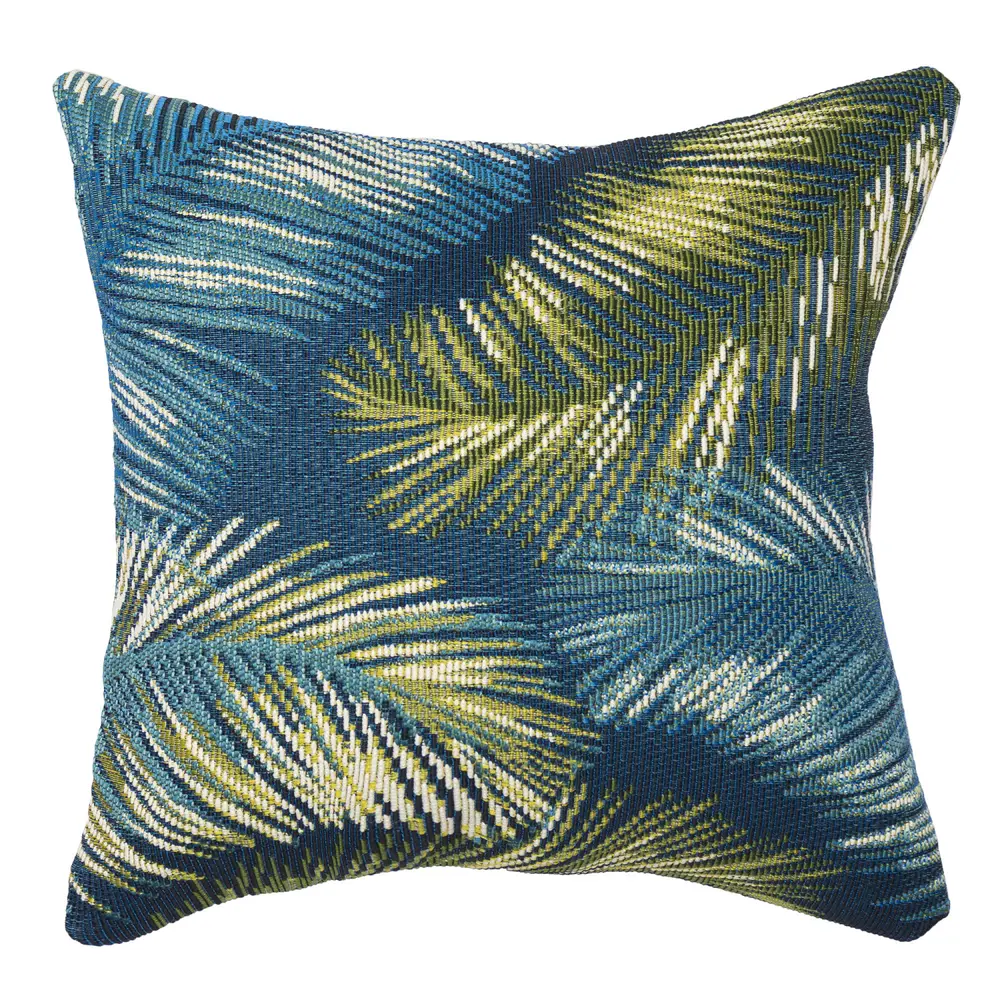 Liora Manne Marina Palm Border Indoor/Outdoor Pillow Navy 18