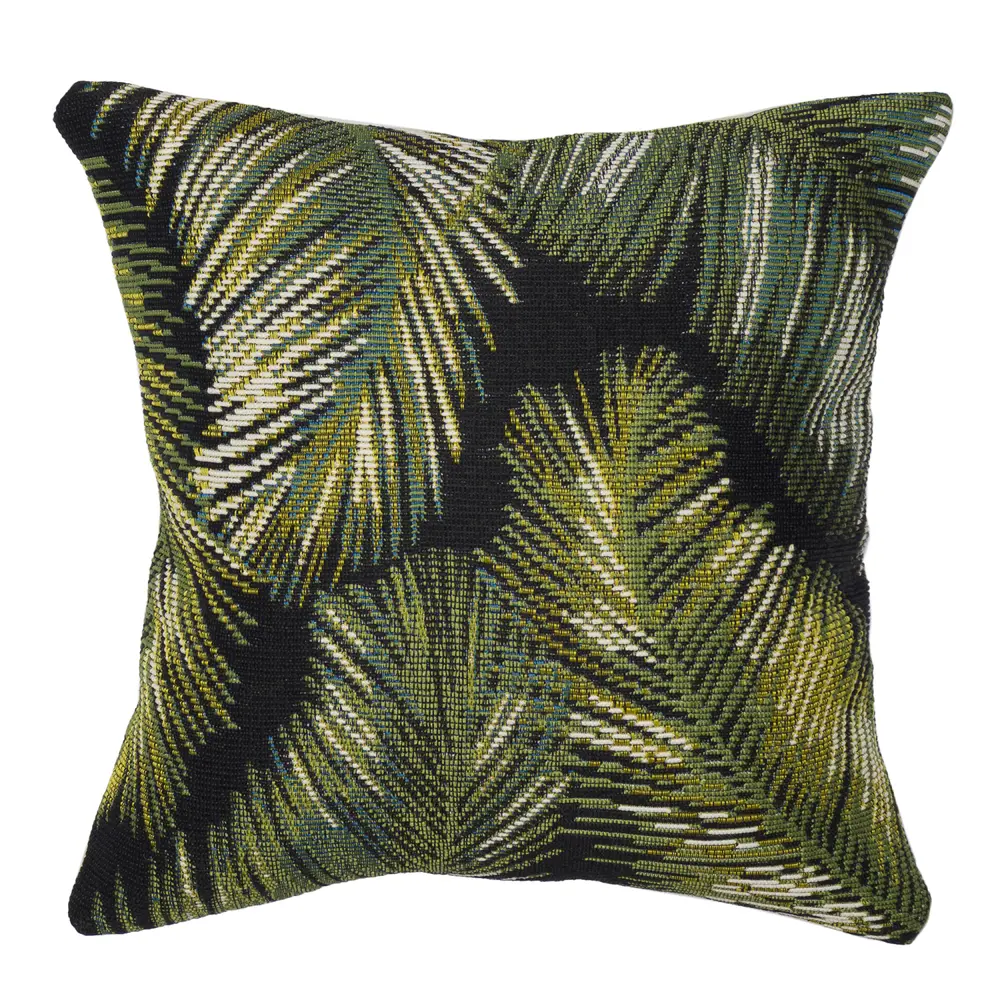 Liora Manne Marina Palm Border Indoor/Outdoor Pillow Black 18