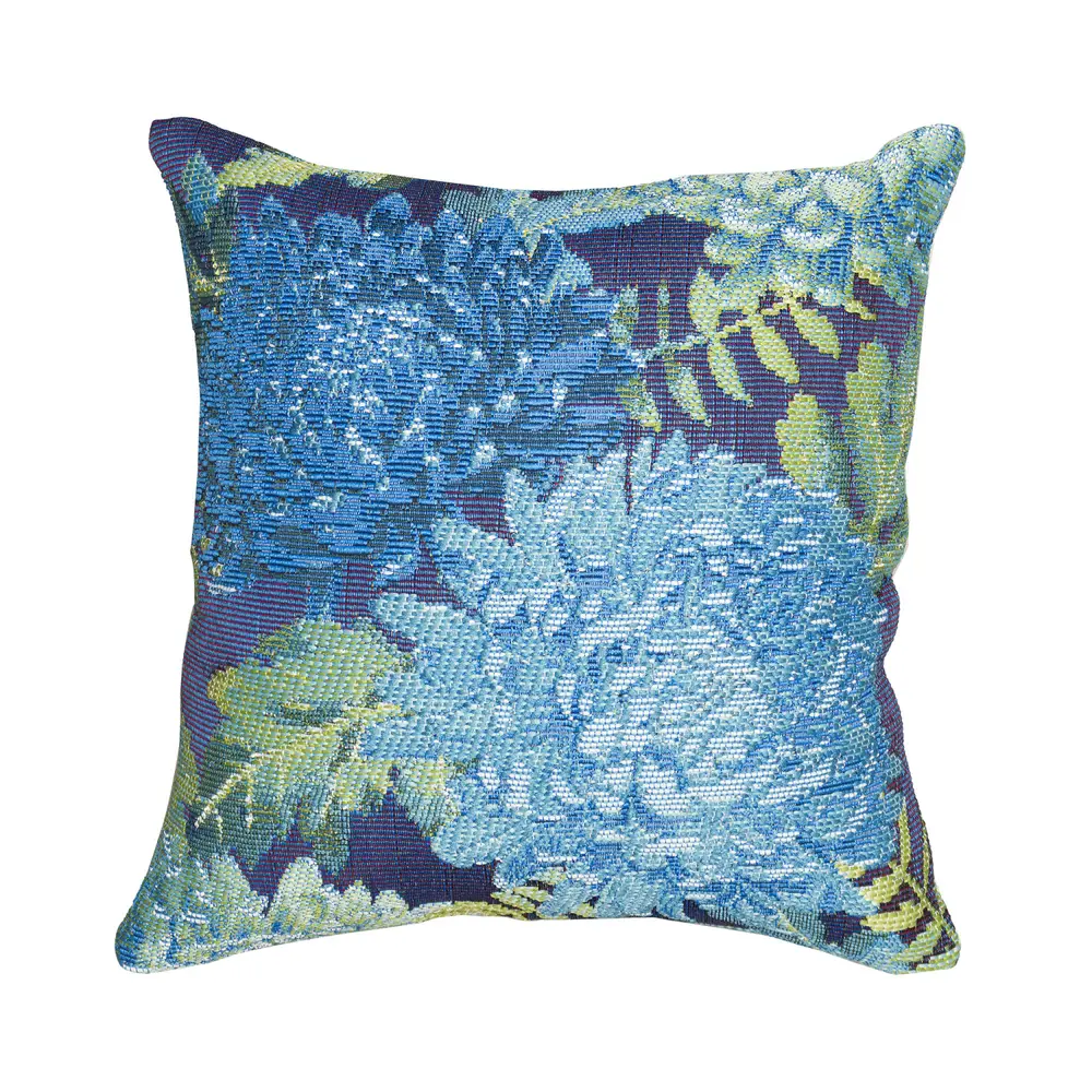 Liora Manne Marina Mums Indoor/Outdoor Pillow Blue 18