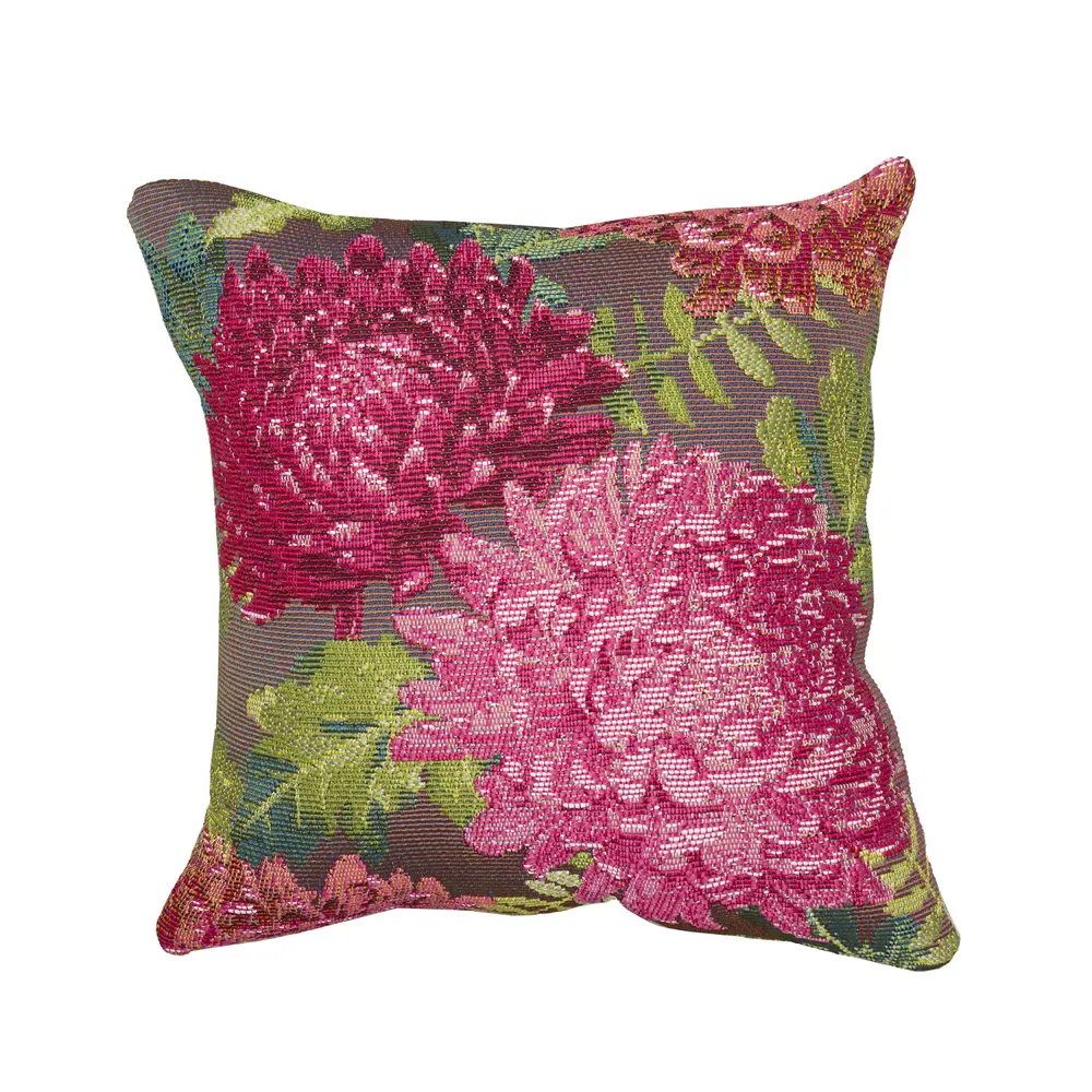Liora Manne Marina Mums Indoor/Outdoor Pillow Fuchsia 18