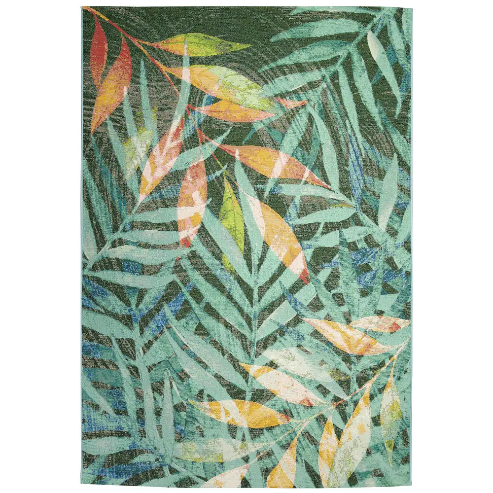 Liora Manne Marina Leaves Indoor/Outdoor Area Rug Blue 4'10
