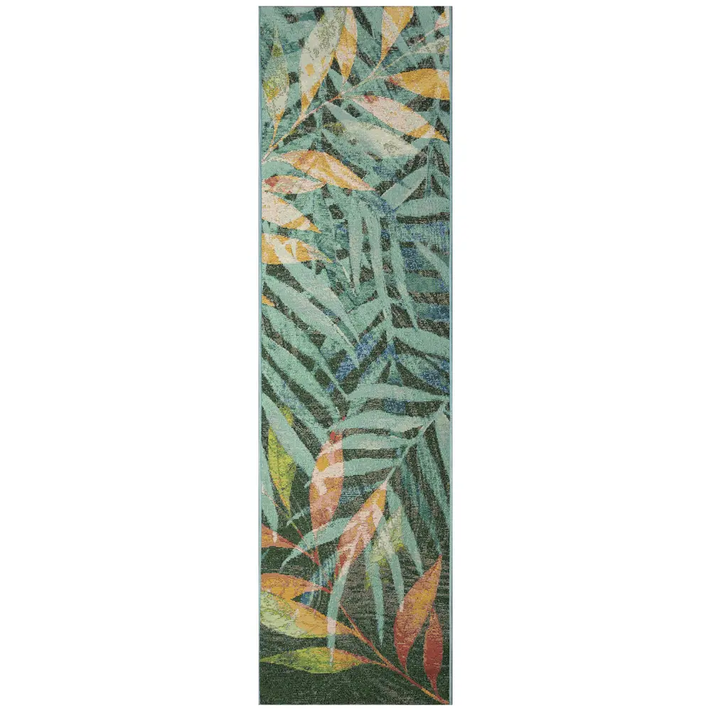 Liora Manne Marina Leaves Indoor/Outdoor Area Rug Blue 1'11