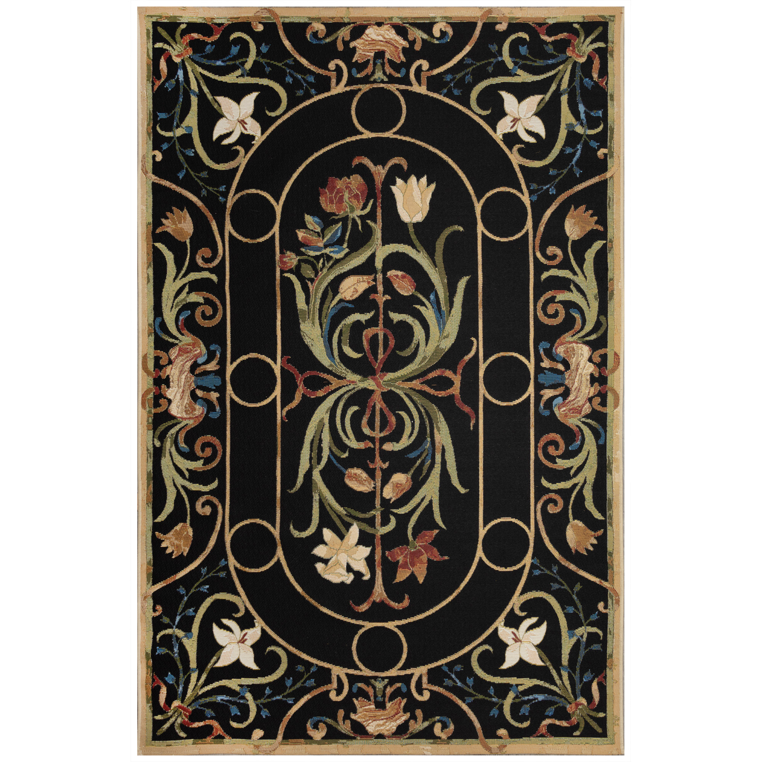 Liora Manne Marina Dream Garden Indoor/Outdoor Area Rug Midnight 4'10