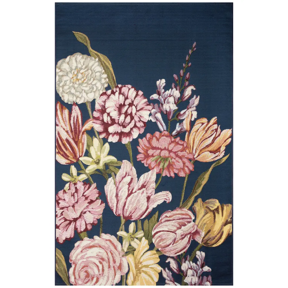 Liora Manne Marina Hallo Holland Indoor/Outdoor Area Rug Navy 4'10