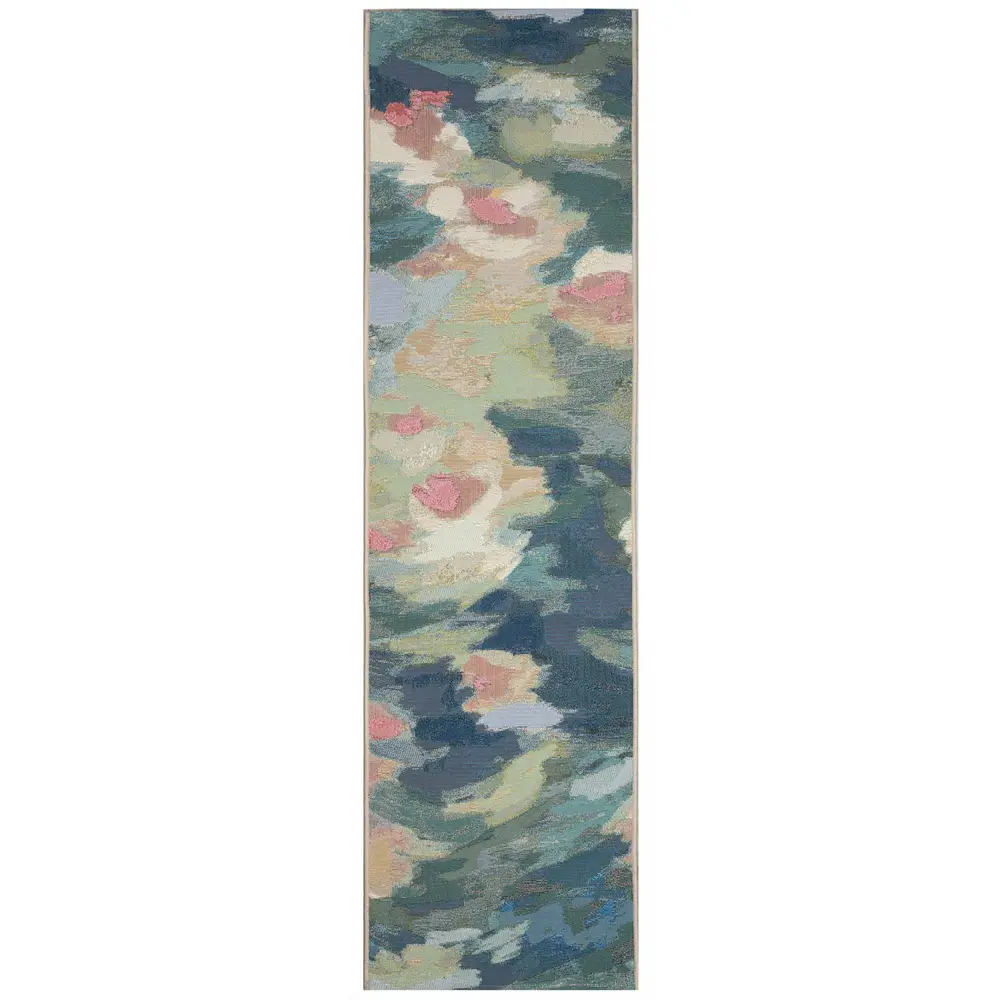 Liora Manne Marina Watercolor Pond Indoor/Outdoor Area Rug Multi 1'11
