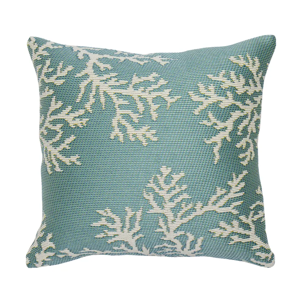 Liora Manne Marina Coral Edge Indoor/Outdoor Pillow Aqua 18