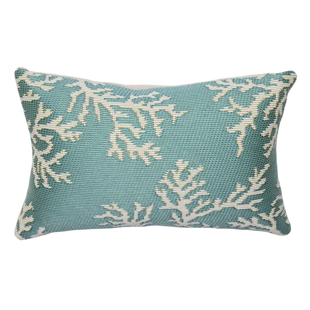 Liora Manne Marina Coral Edge Indoor/Outdoor Pillow Aqua 12