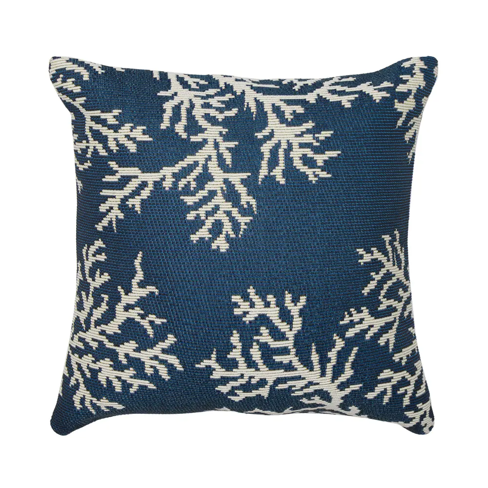 Liora Manne Marina Coral Edge Indoor/Outdoor Pillow Navy 18