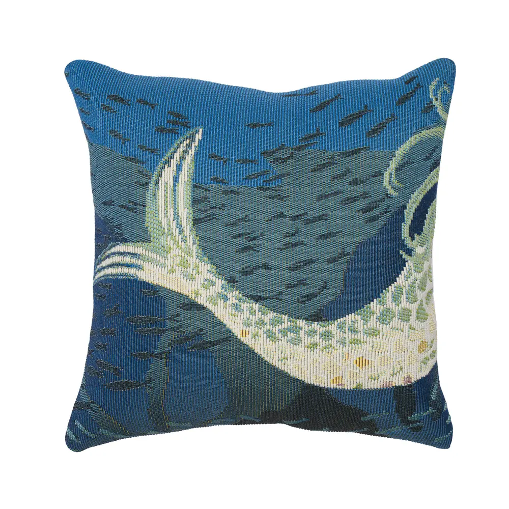 Liora Manne Marina Mermaids Are Real Indoor/Outdoor Pillow Ocean 18