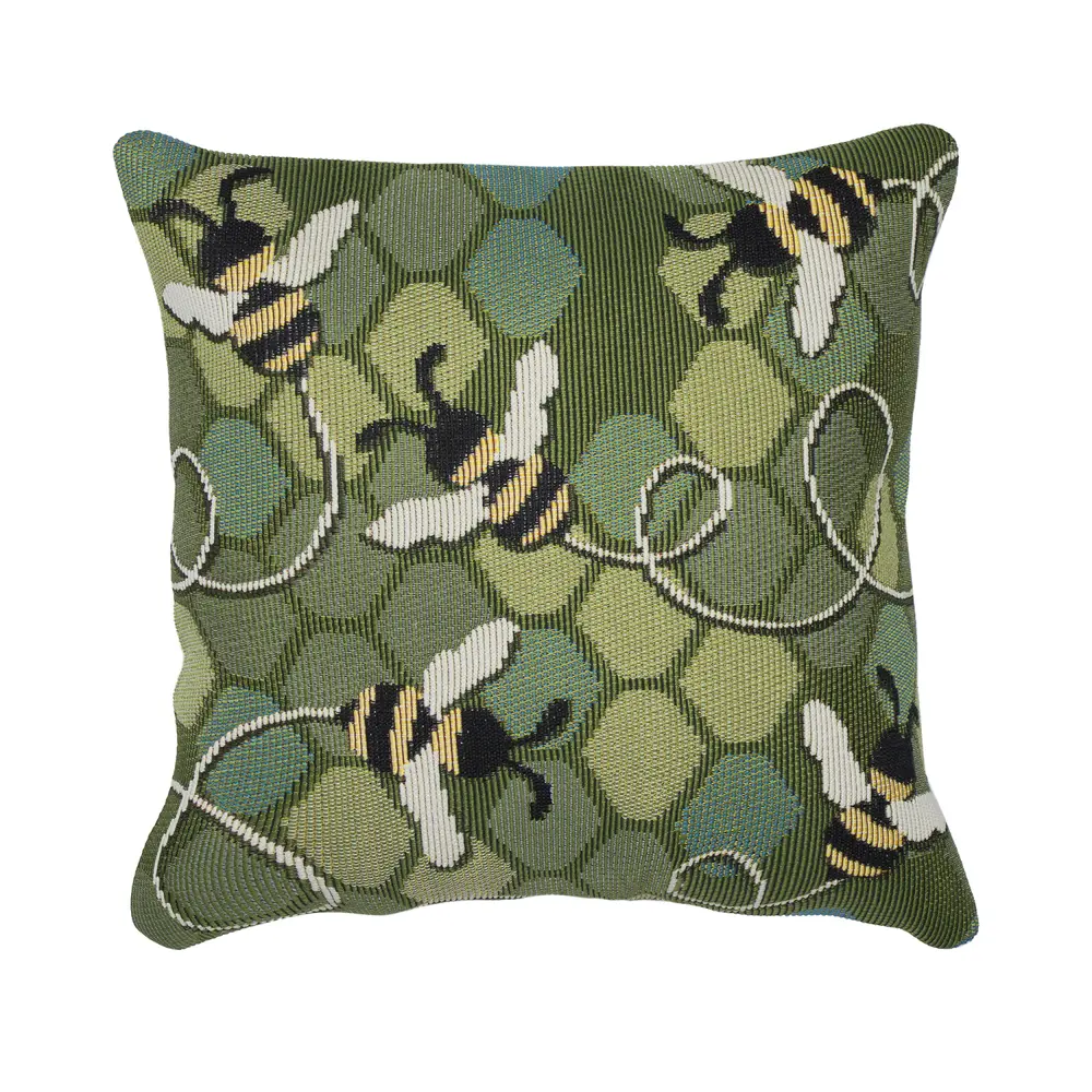 Liora Manne Marina Bee Free Indoor/Outdoor Pillow Green 18