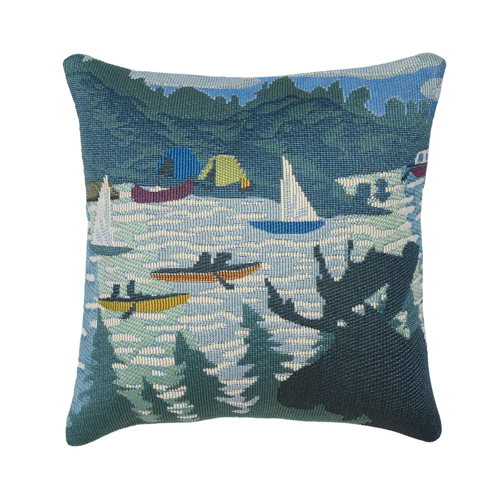 Liora Manne Marina Lake Life Indoor/Outdoor Pillow Blue 18