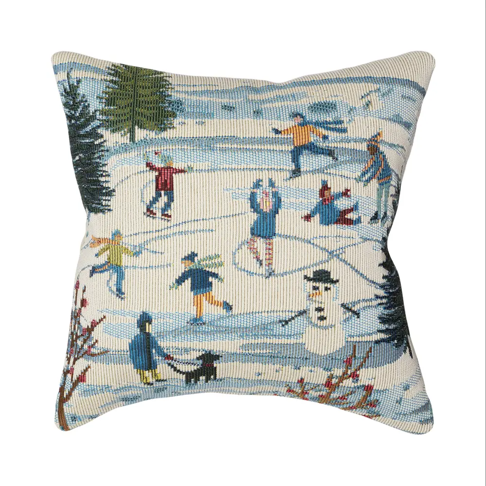 Liora Manne Marina Gone Skating Indoor/Outdoor Pillow Blue 18