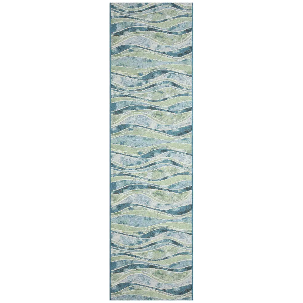 Liora Manne Marina Wave Indoor/Outdoor Area Rug Ocean 1'11