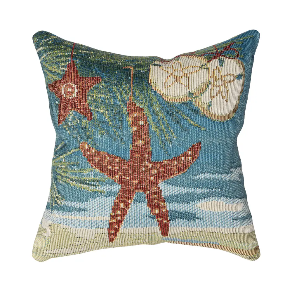 Liora Manne Marina Coastal Ornaments Indoor/Outdoor Pillow Ocean 18
