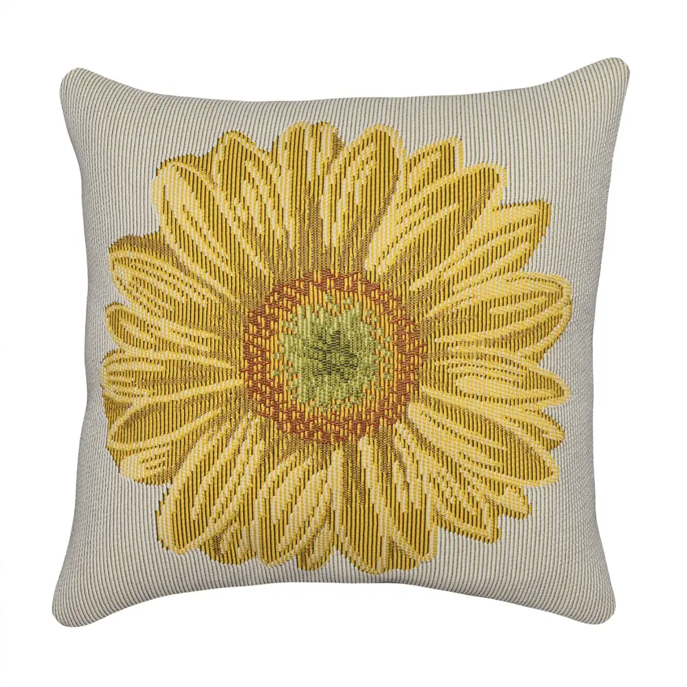 Liora Manne Marina Yellow Flower Indoor/Outdoor Pillow Yellow 18