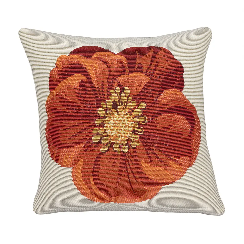 Liora Manne Marina Red Flower Indoor/Outdoor Pillow Red 18