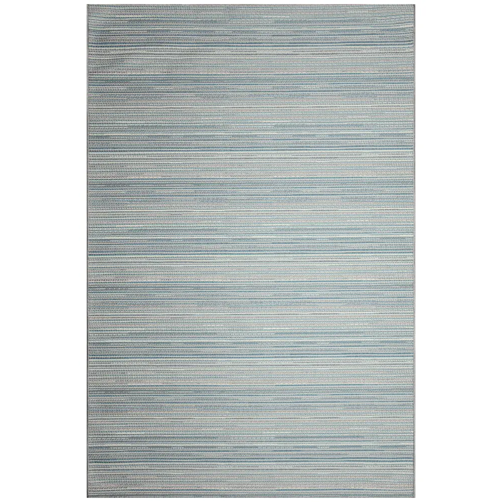 Liora Manne Miranda Tweed Stripe Indoor/Outdoor Area Rug Aqua 7'10