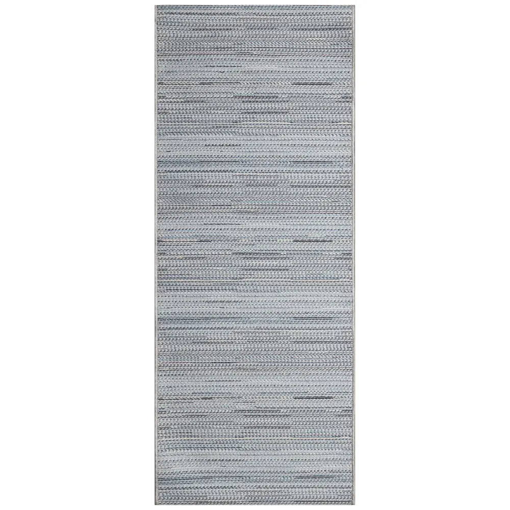 Liora Manne Miranda Tweed Stripe Indoor/Outdoor Area Rug Denim 1'11