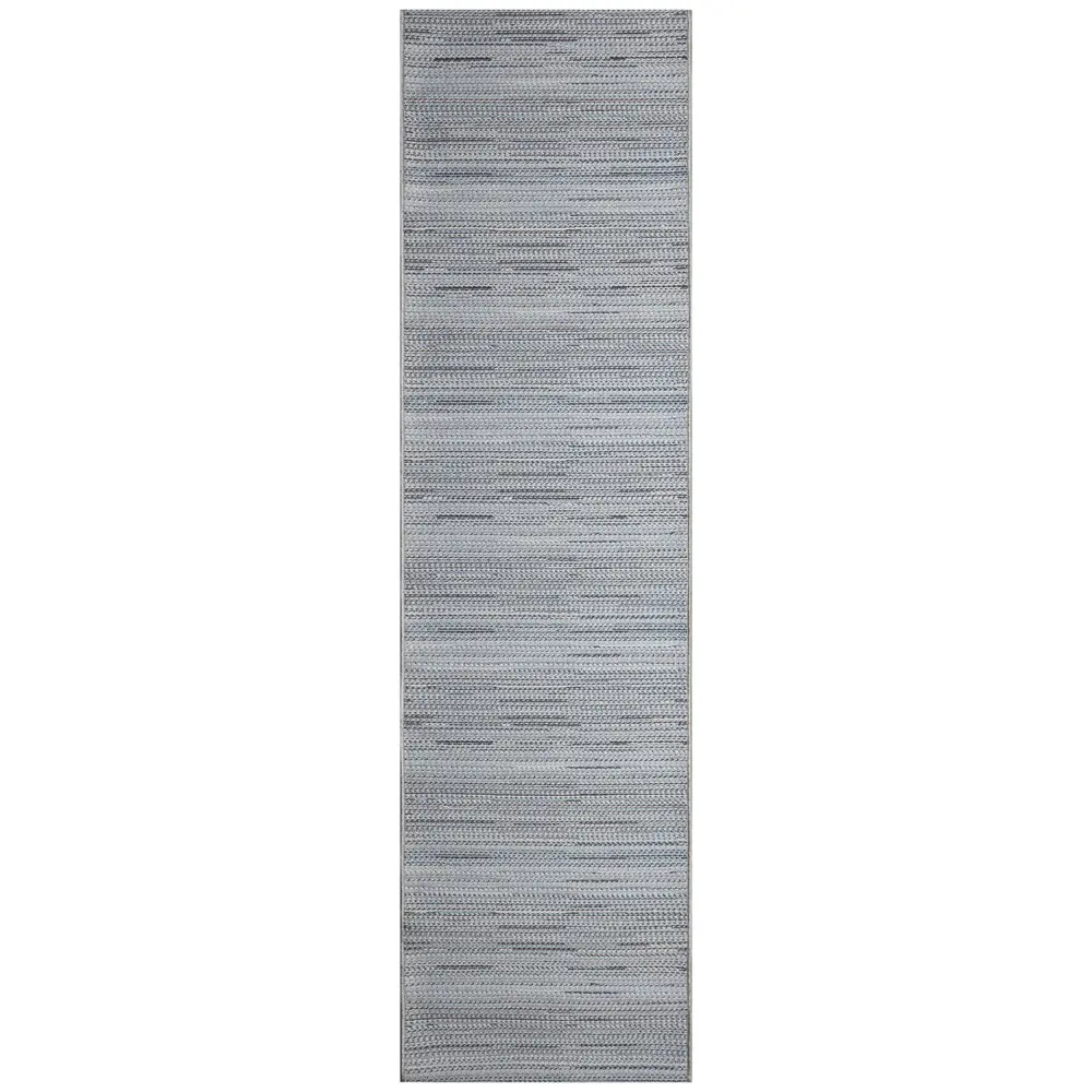 Liora Manne Miranda Tweed Stripe Indoor/Outdoor Area Rug Denim 1'11