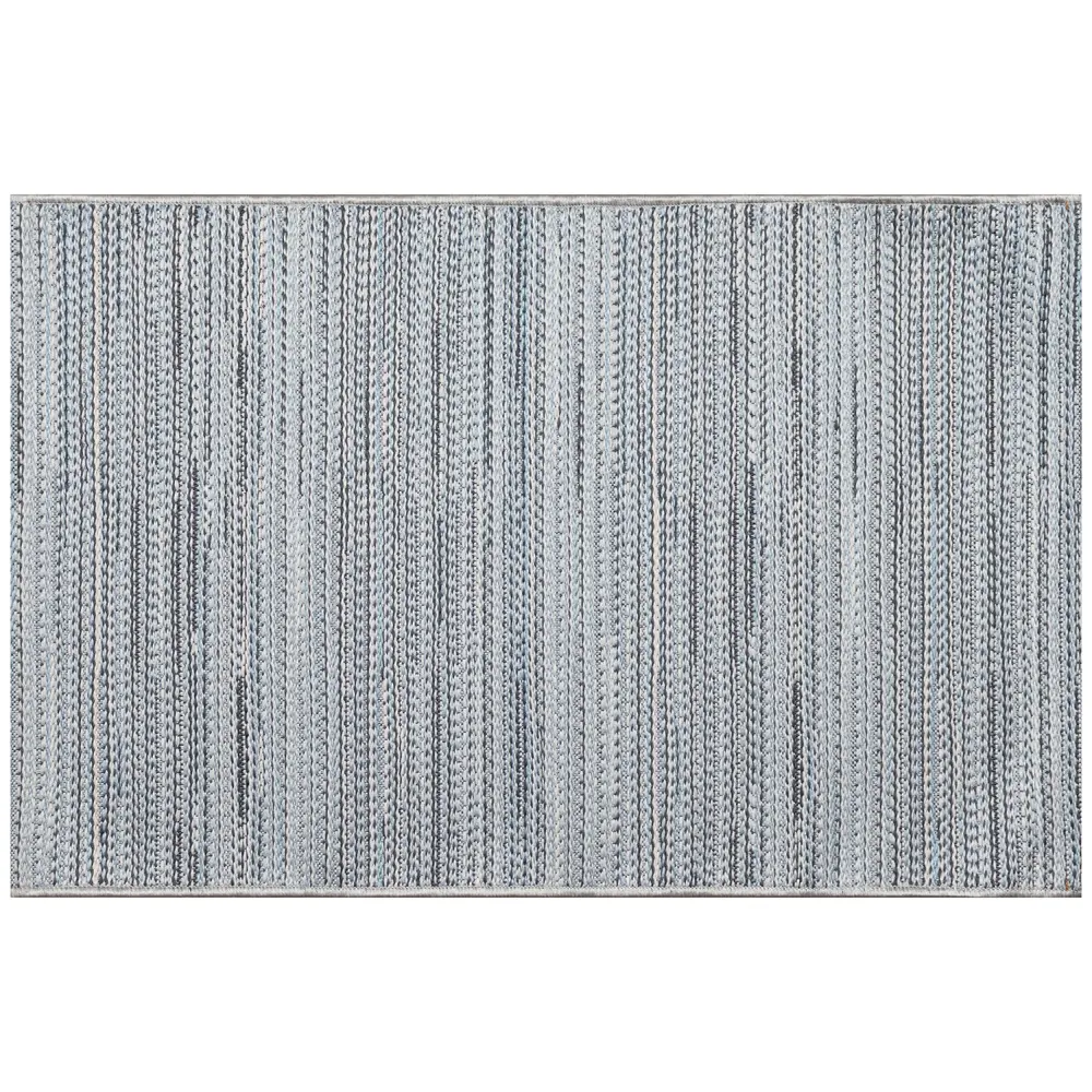 Liora Manne Miranda Tweed Stripe Indoor/Outdoor Area Rug Denim 2' x 2'10