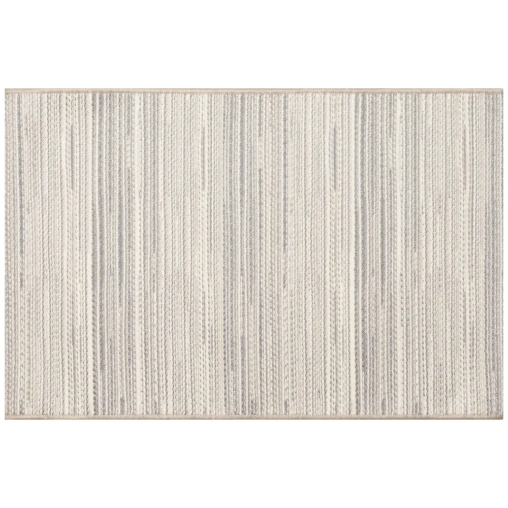 Liora Manne Miranda Tweed Stripe Indoor/Outdoor Area Rug Silver/brown 1'7