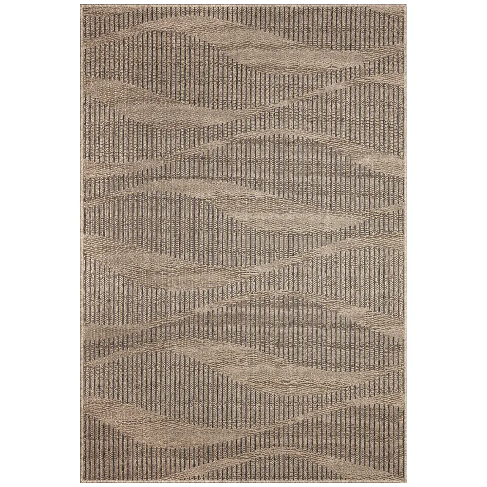 Liora Manne Monaco Wave Indoor/Outdoor Area Rug Taupe 5'3
