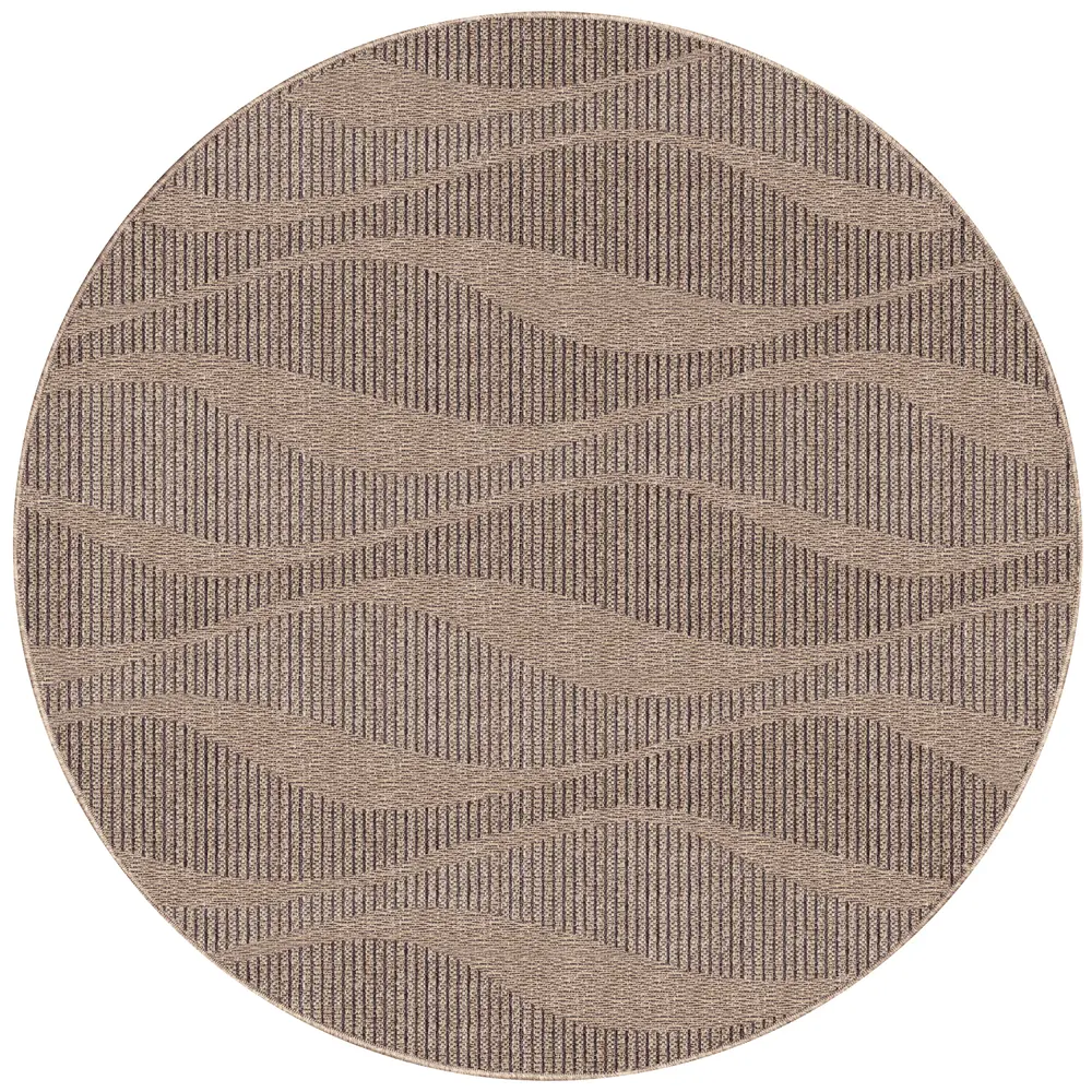 Liora Manne Monaco Wave Indoor/Outdoor Area Rug Taupe 7'10