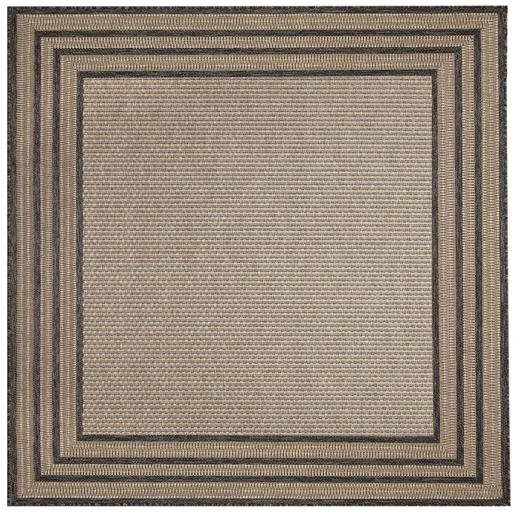 Liora Manne Monaco Striped Border Indoor/Outdoor Area Rug Taupe 7'10