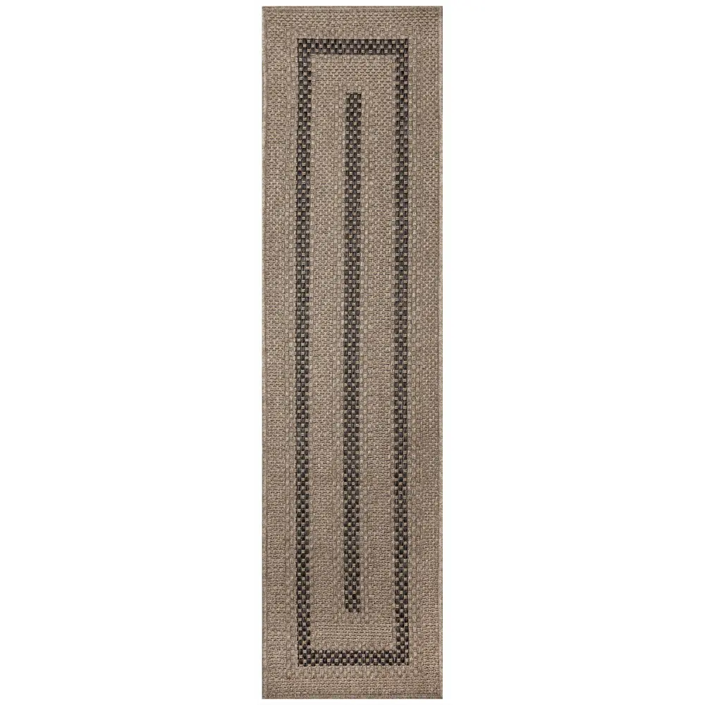 Liora Manne Monaco Multi Border Indoor/Outdoor Area Rug Taupe 1'11