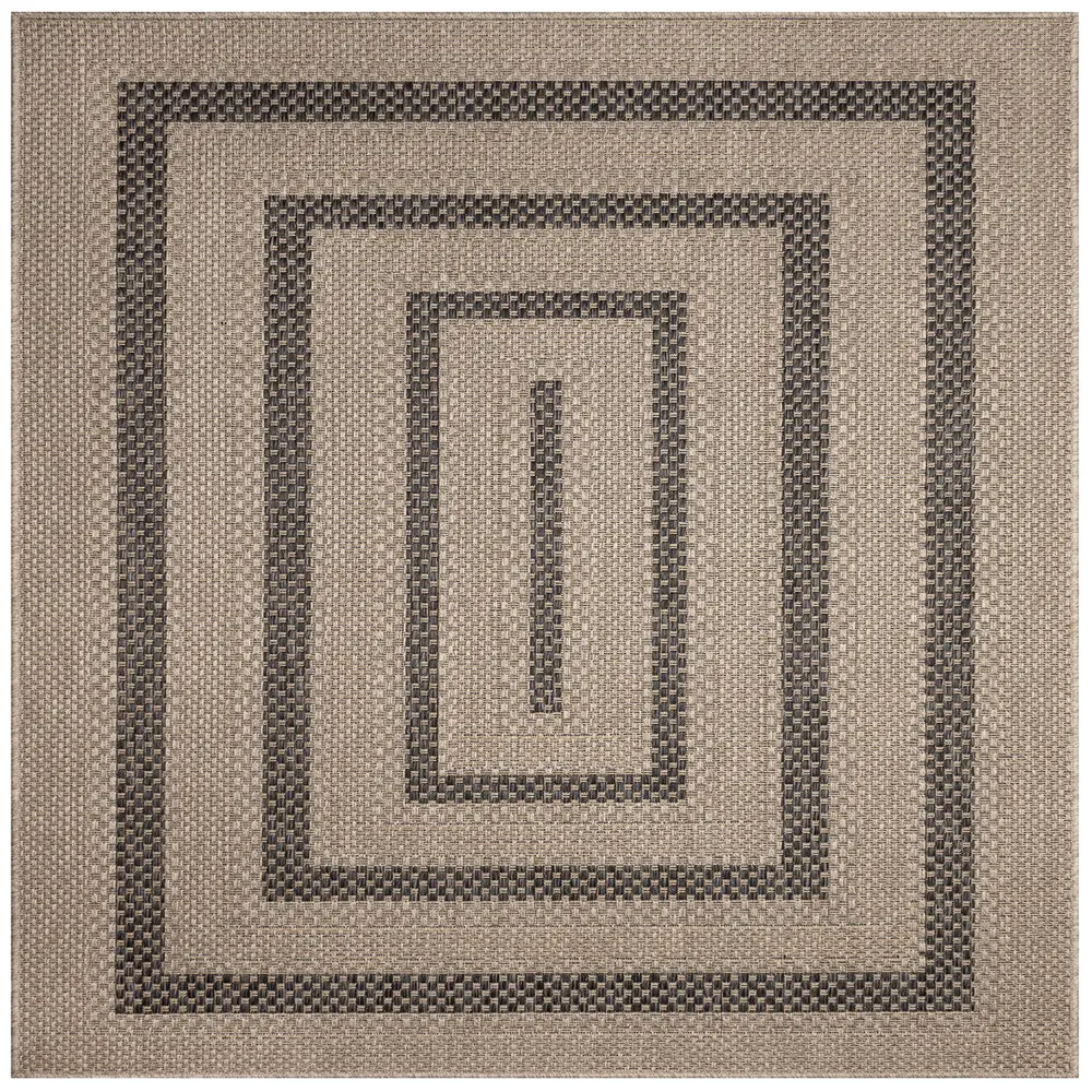 Liora Manne Monaco Multi Border Indoor/Outdoor Area Rug Taupe 7'10