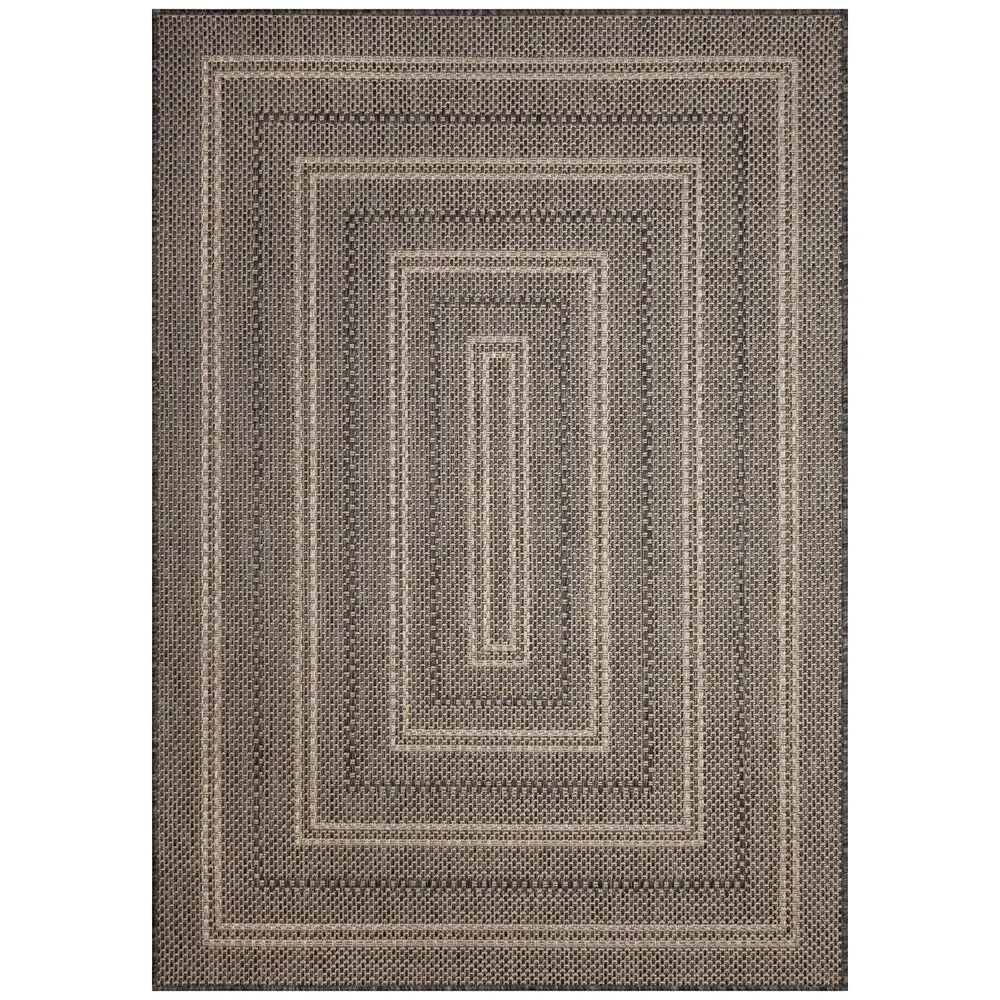 Liora Manne Monaco Multi Border Indoor/Outdoor Area Rug Black 5'3