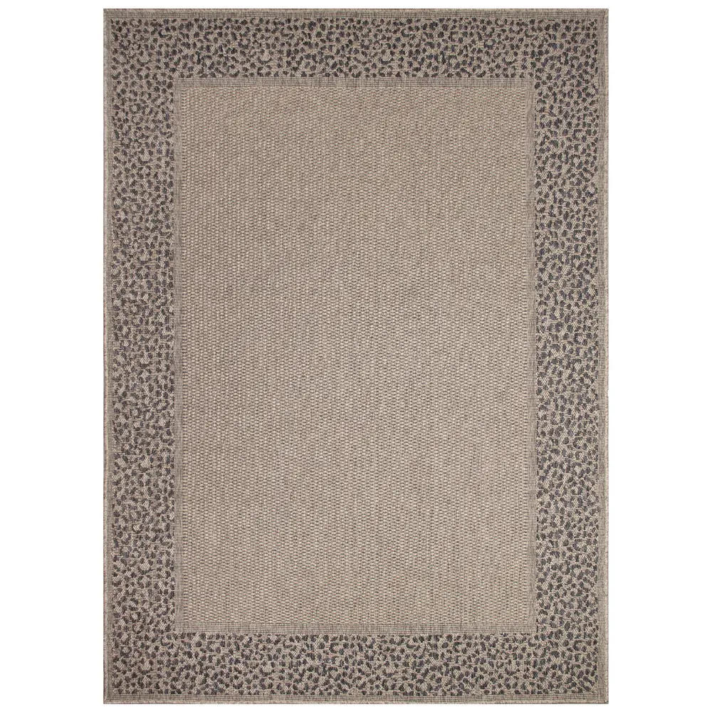Liora Manne Monaco Leopard Border Indoor/Outdoor Area Rug Taupe 7'10