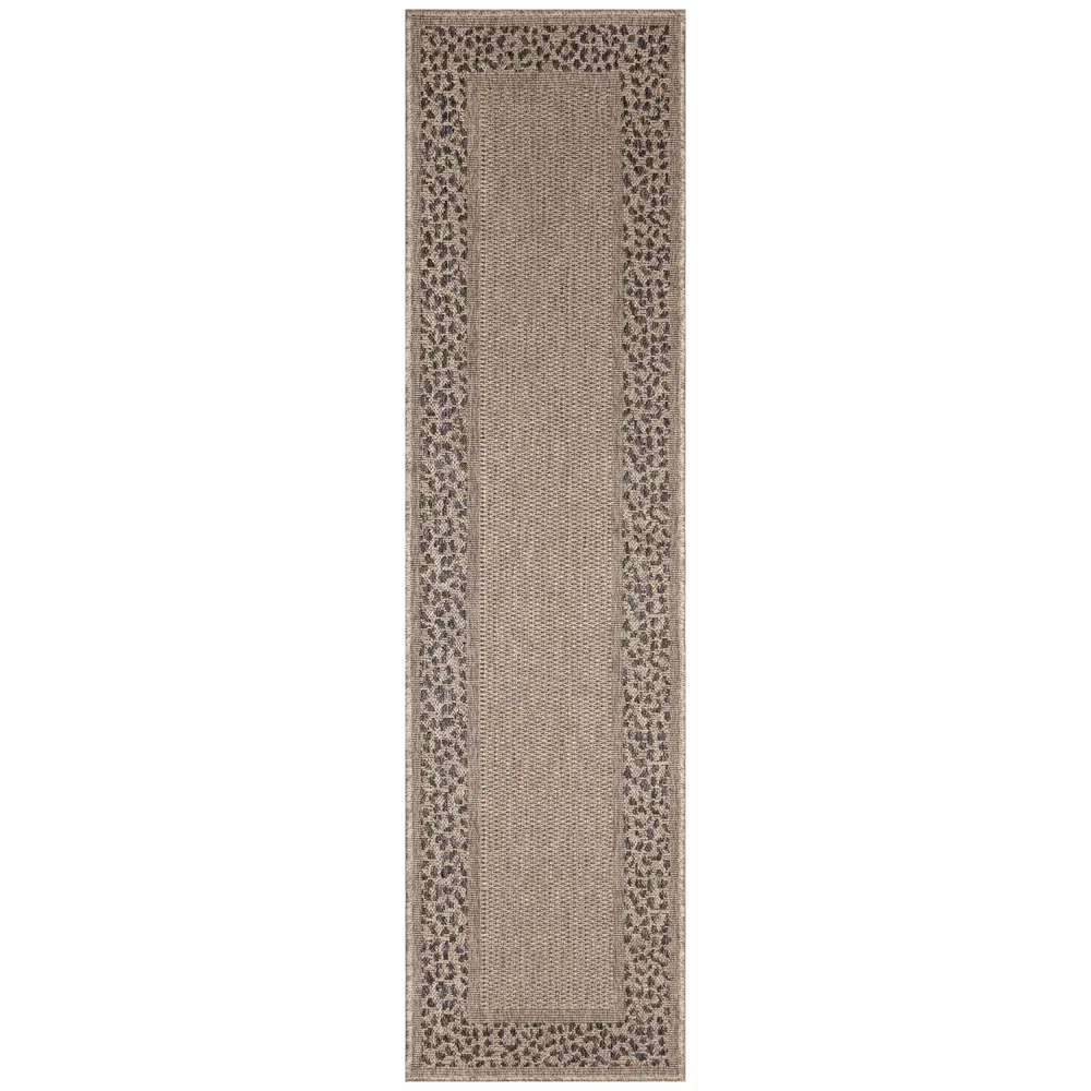 Liora Manne Monaco Leopard Border Indoor/Outdoor Area Rug Taupe 1'11
