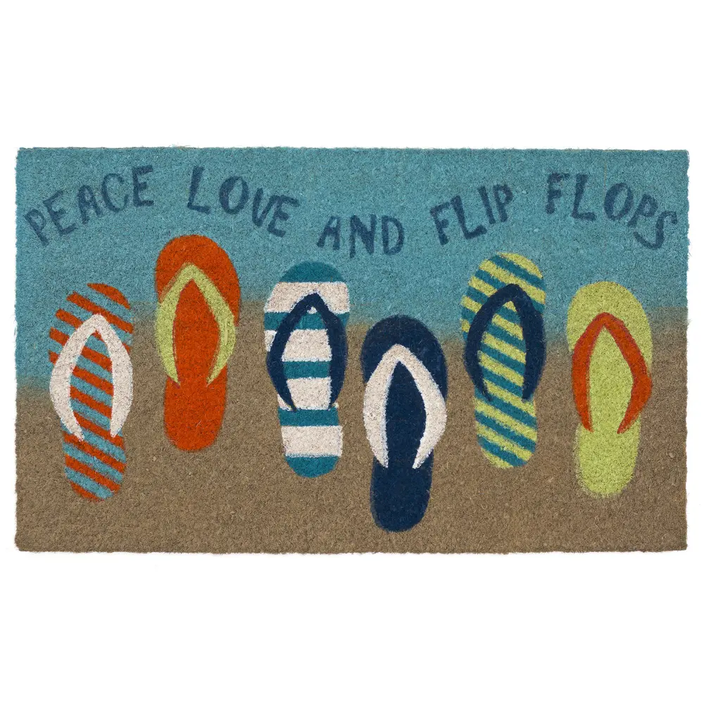 Liora Manne Natura Flip Flops Outdoor Mat Ombre Blue 1'6