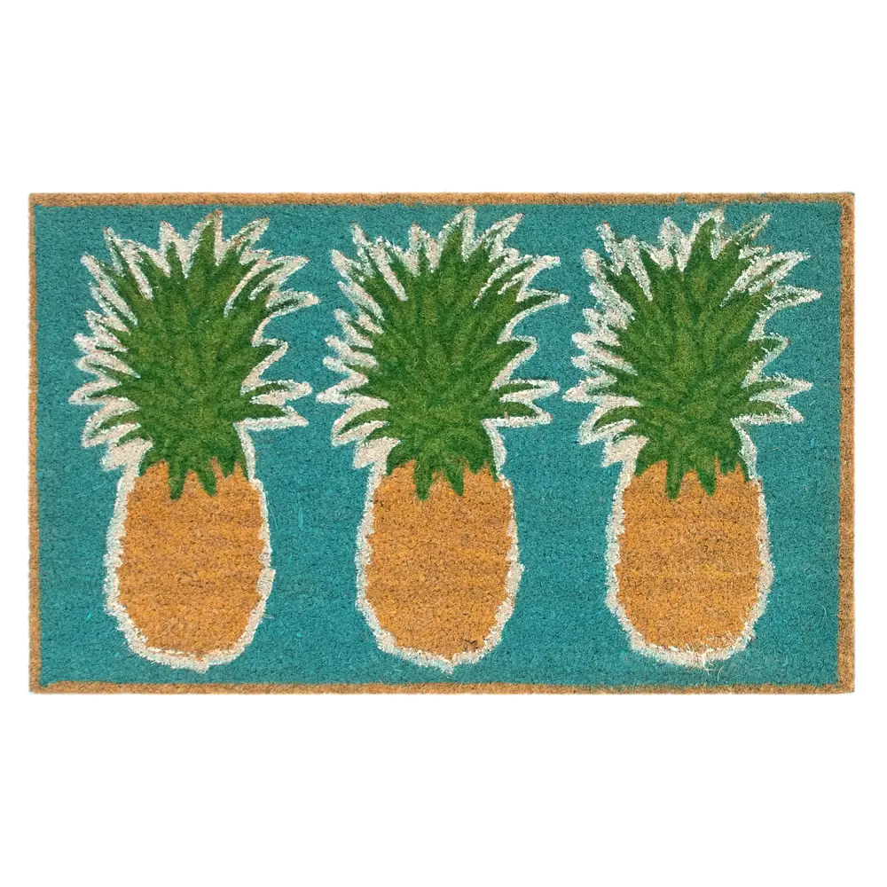 Liora Manne Natura Pineapples Outdoor Mat Aqua 1'6