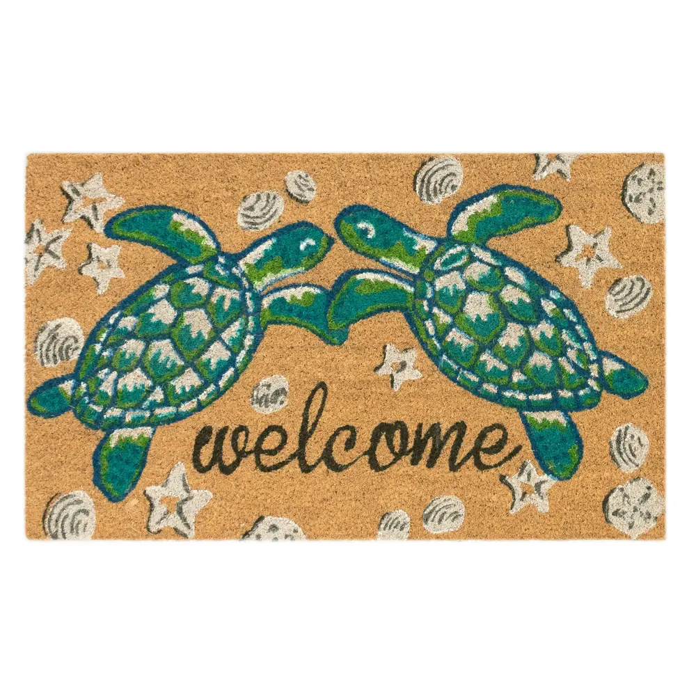 Liora Manne Natura Seaturtle Welcome Outdoor Mat Natural 2' x 3'