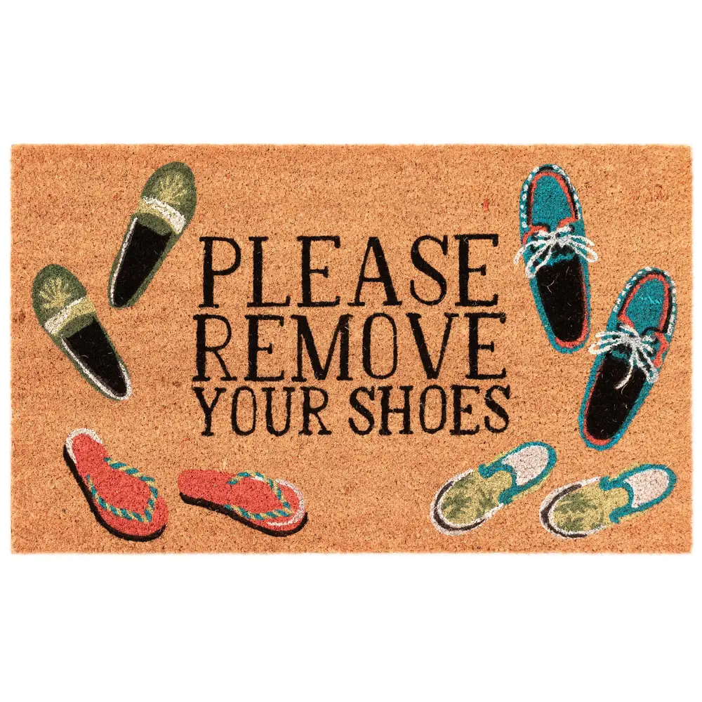 Liora Manne Natura Please Remove Your Shoes Outdoor Mat Natural 1'6