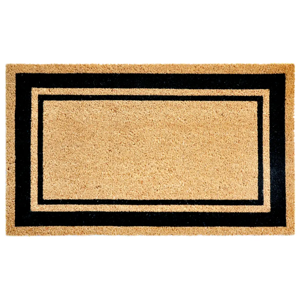 Liora Manne Natura Double Border Outdoor Mat Black 2' x 3'