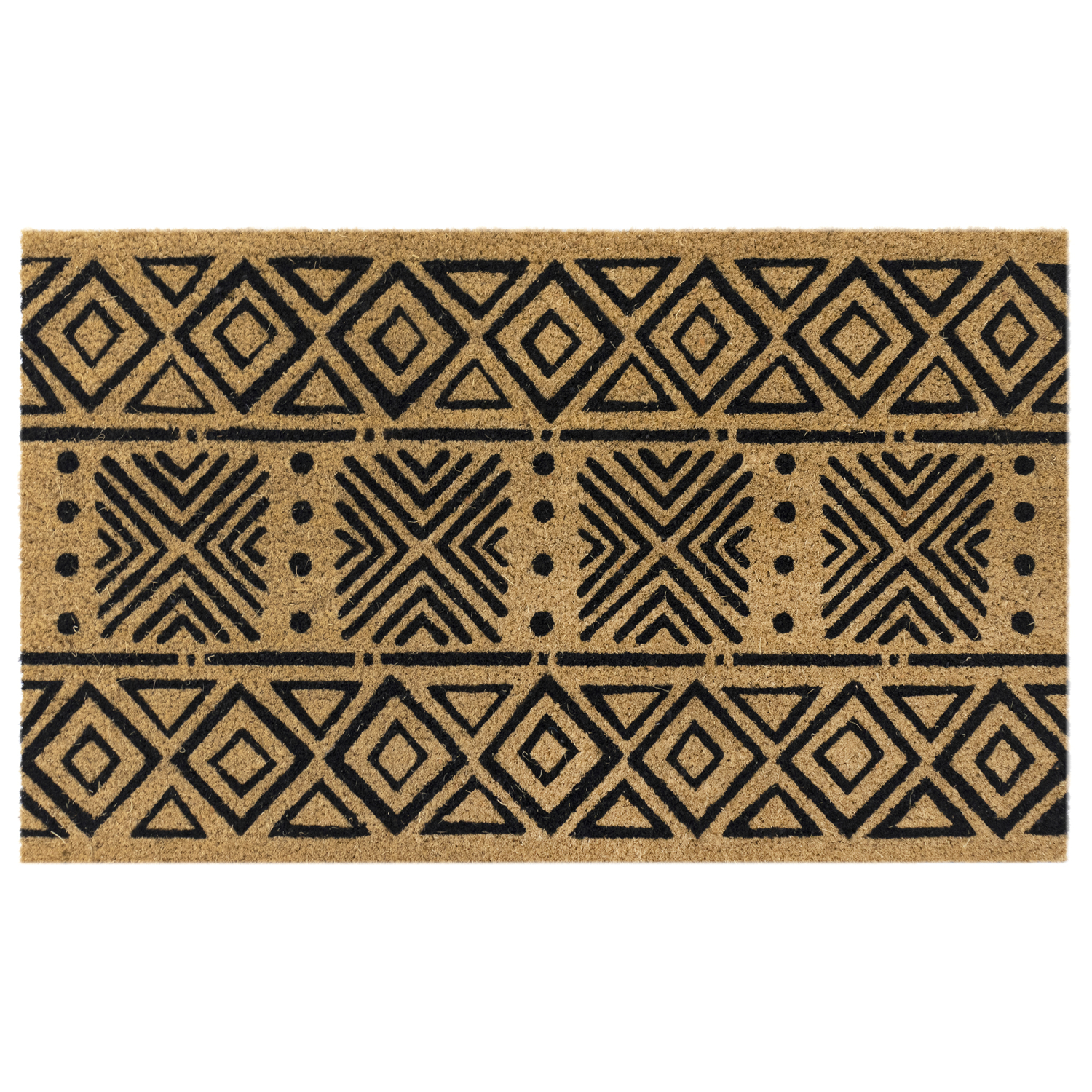 Liora Manne Natura Mudcloth Outdoor Mat Black 1'6