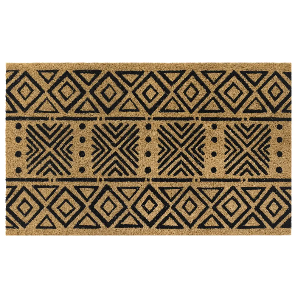 Liora Manne Natura Mudcloth Outdoor Mat Black 2' x 3'