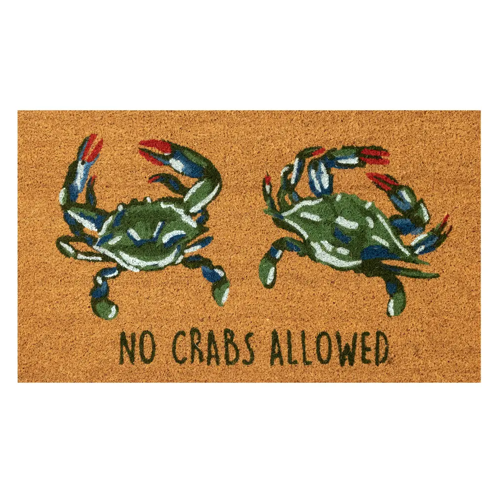 Liora Manne Natura No Crabs Allowed Outdoor Mat Natural 2' x 3'