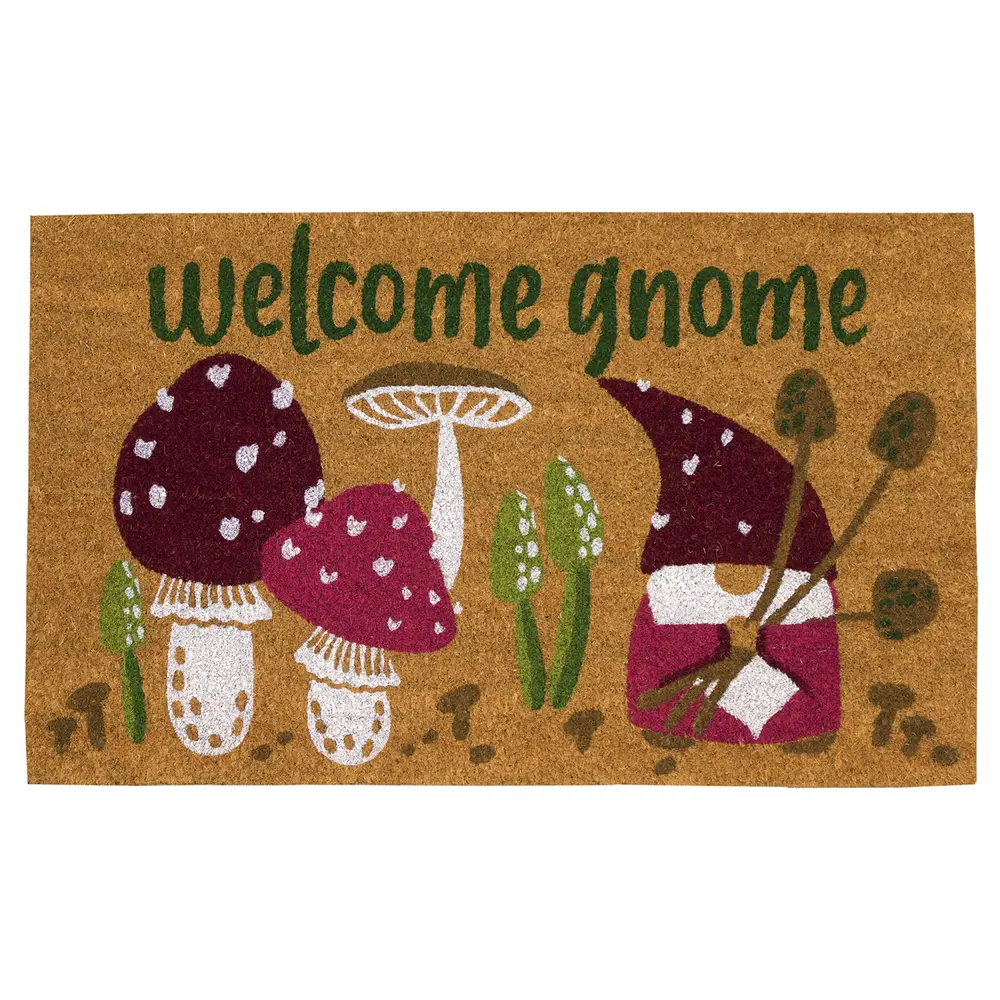 Liora Manne Natura Welcome Gnome Outdoor Mat Natural 2' x 3'